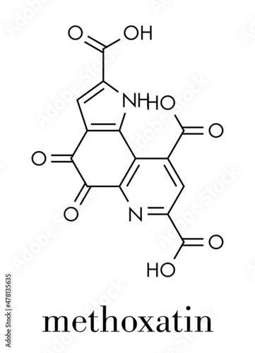 Methoxatin redox cofactor molecule. Skeletal formula.