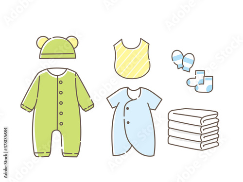 ベビー服セットのイラスト素材