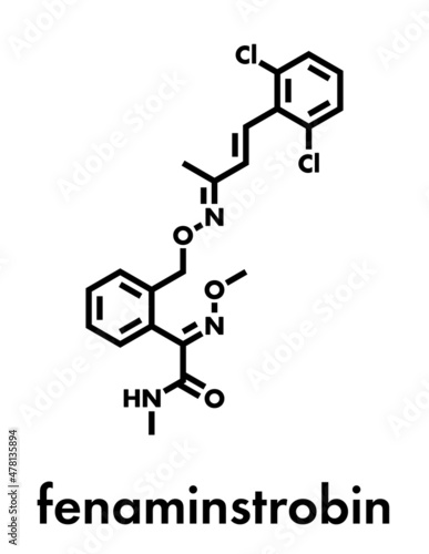 Fenaminstrobin fungicide molecule. Skeletal formula.