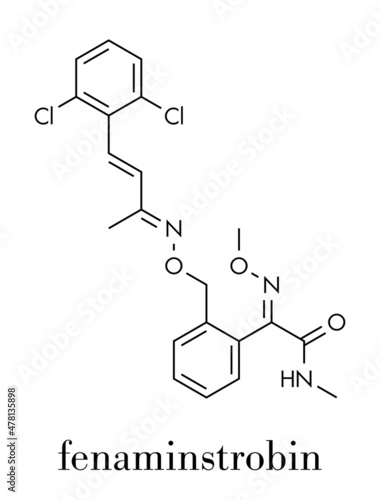 Fenaminstrobin fungicide molecule. Skeletal formula.