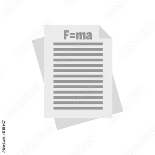 Newton force paper icon flat isolated vector