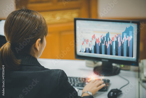 technology business finance and investment ideas, funds, stock market and digital assets, business people analyze financial data using graphs and charts, forex trading,business and finance background.