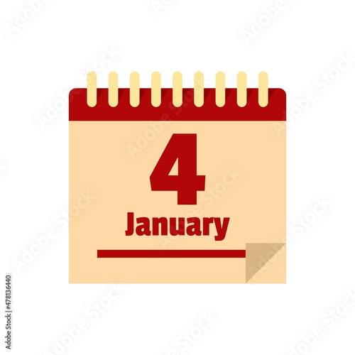 January newtons day icon flat isolated vector