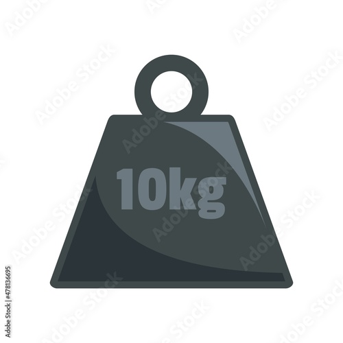 10 kg force weight icon flat isolated vector photo