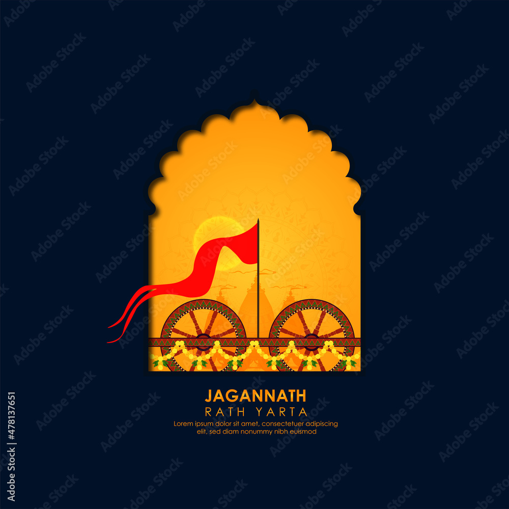 vector illustration of Ratha Yatra. Lord Jagannath	
