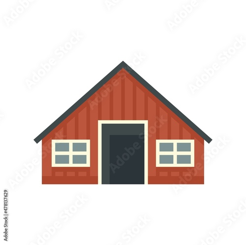 Sweden wood house icon flat isolated vector