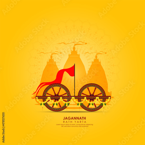 vector illustration of Ratha Yatra. Lord Jagannath	
