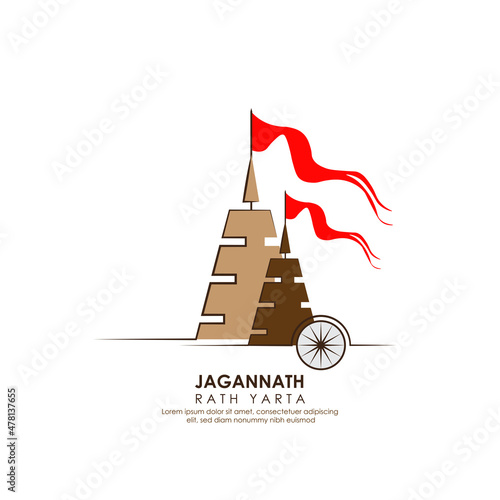 vector illustration of Ratha Yatra. Lord Jagannath	
