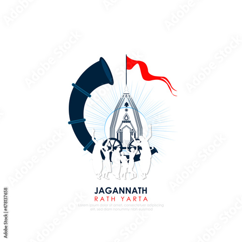 vector illustration of Ratha Yatra. Lord Jagannath	

