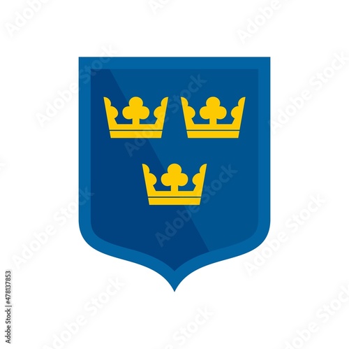 Swedish shield icon flat isolated vector