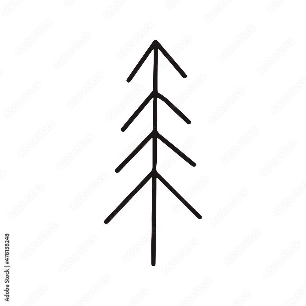 Black contur christmas tree Black contur christmas tree