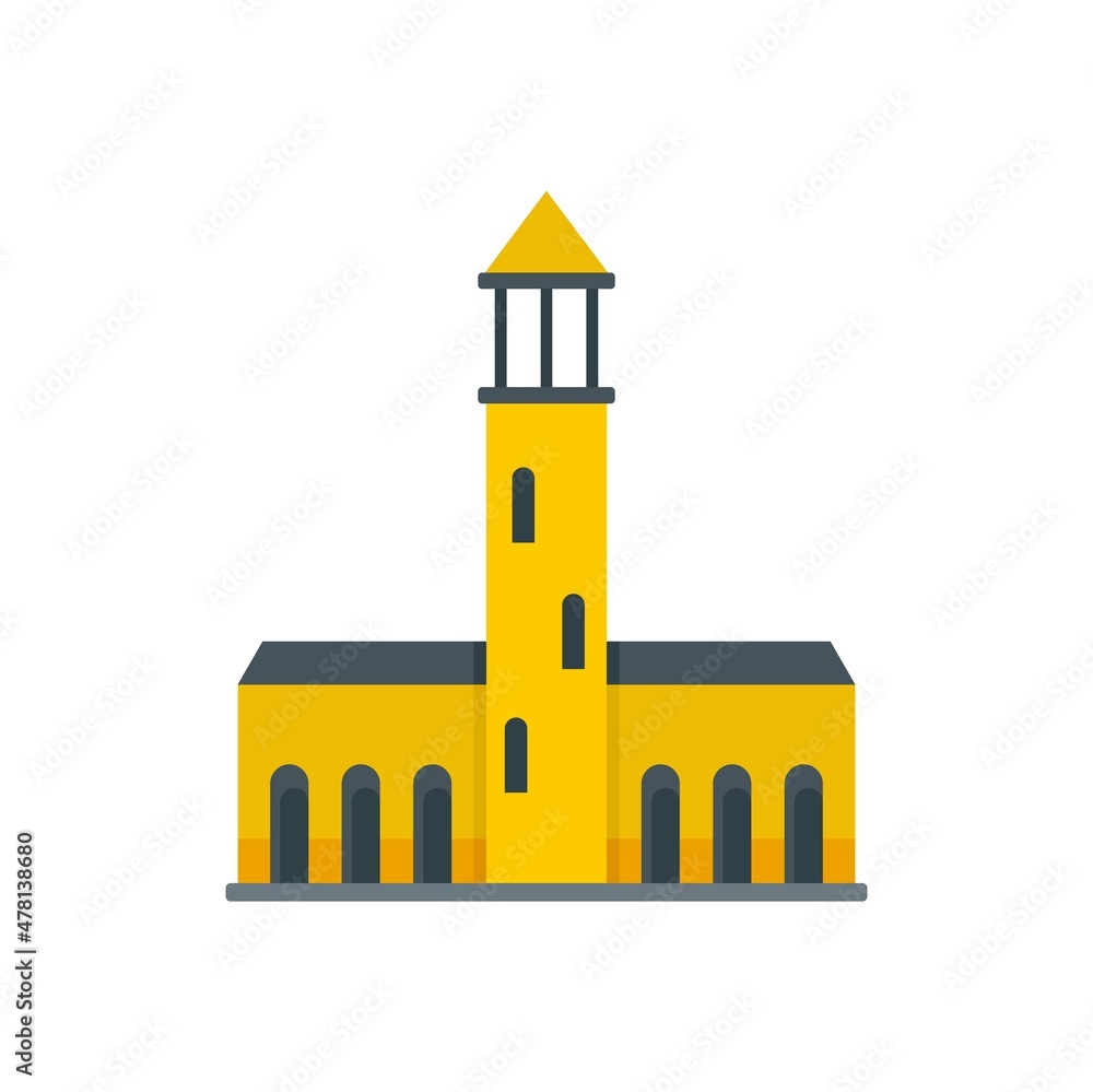 Swedish old building icon flat isolated vector
