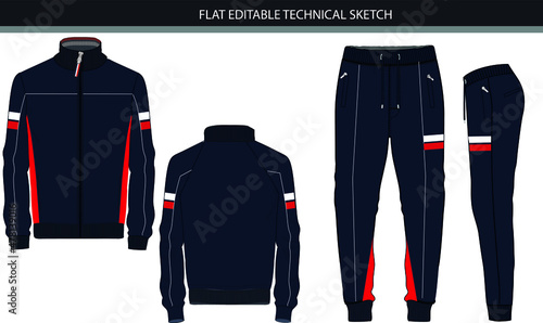 Illustration of jacket and jogger set
