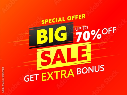 Sale banner with special offer to get extra bonus