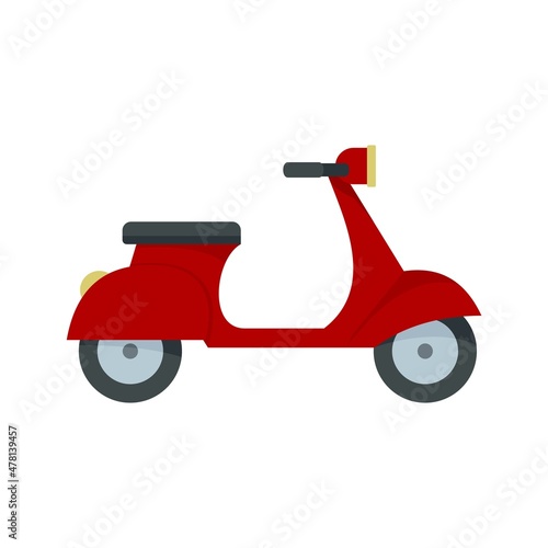 French retro scooter icon flat isolated vector