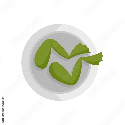 French frog legs icon flat isolated vector