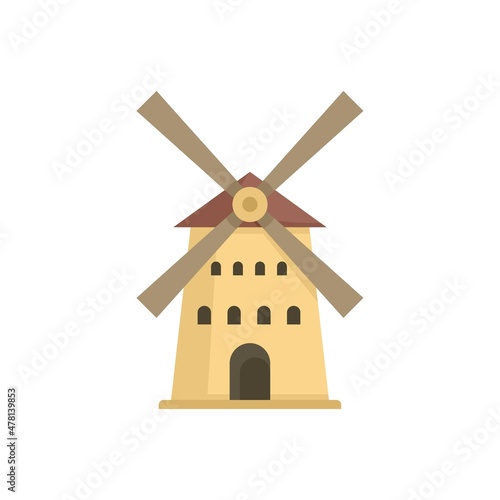 Obraz na płótnie French windmill icon flat isolated vector