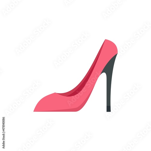 French woman shoes icon flat isolated vector