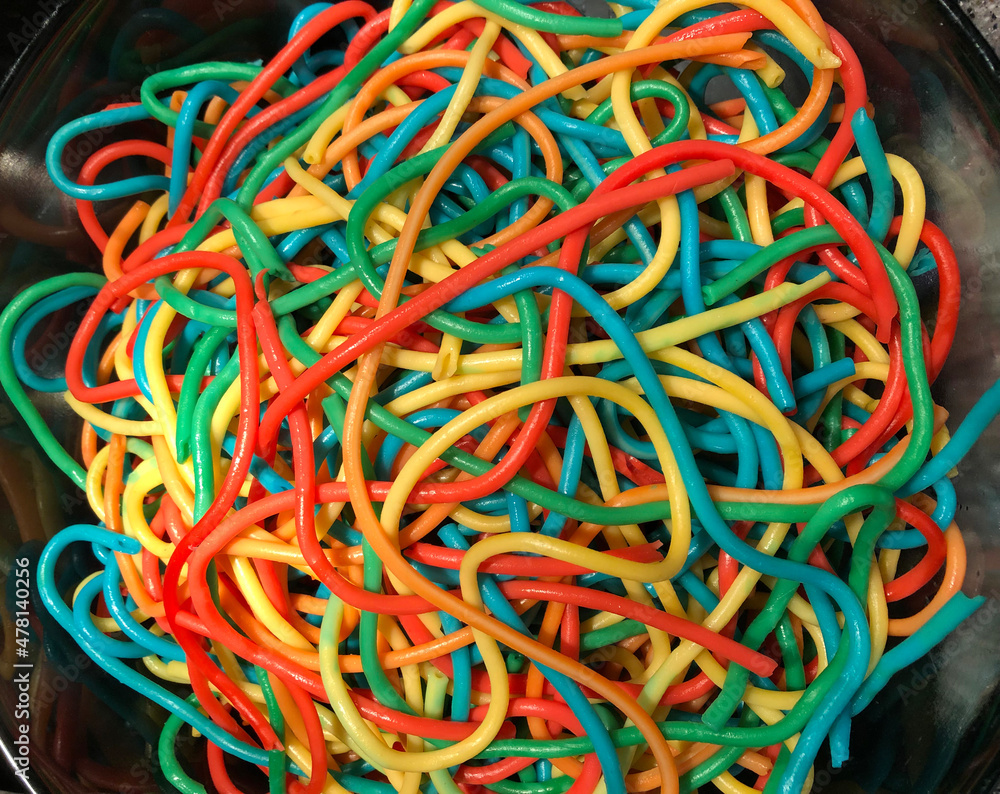 Italian coloured spaghetti