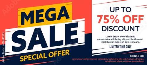 Mega sale special offer up to 75 percent off discount