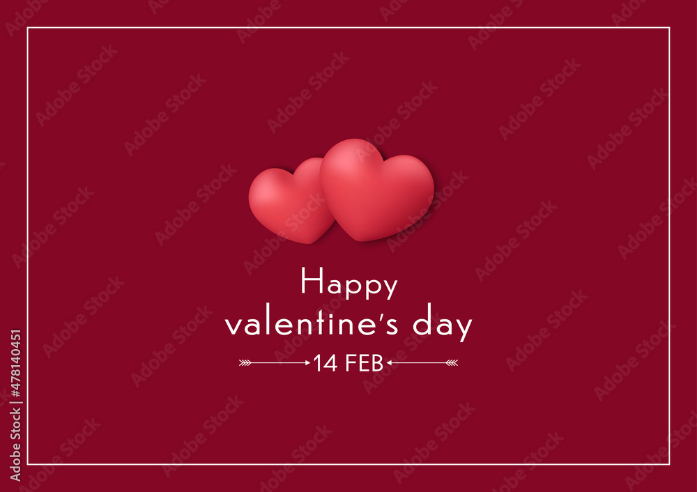 Valentine's poster design. Valentine's day illustration. Heart balloon 3d vector. Valentine's poster design. Valentine's day illustration. Heart balloon 3d vector.