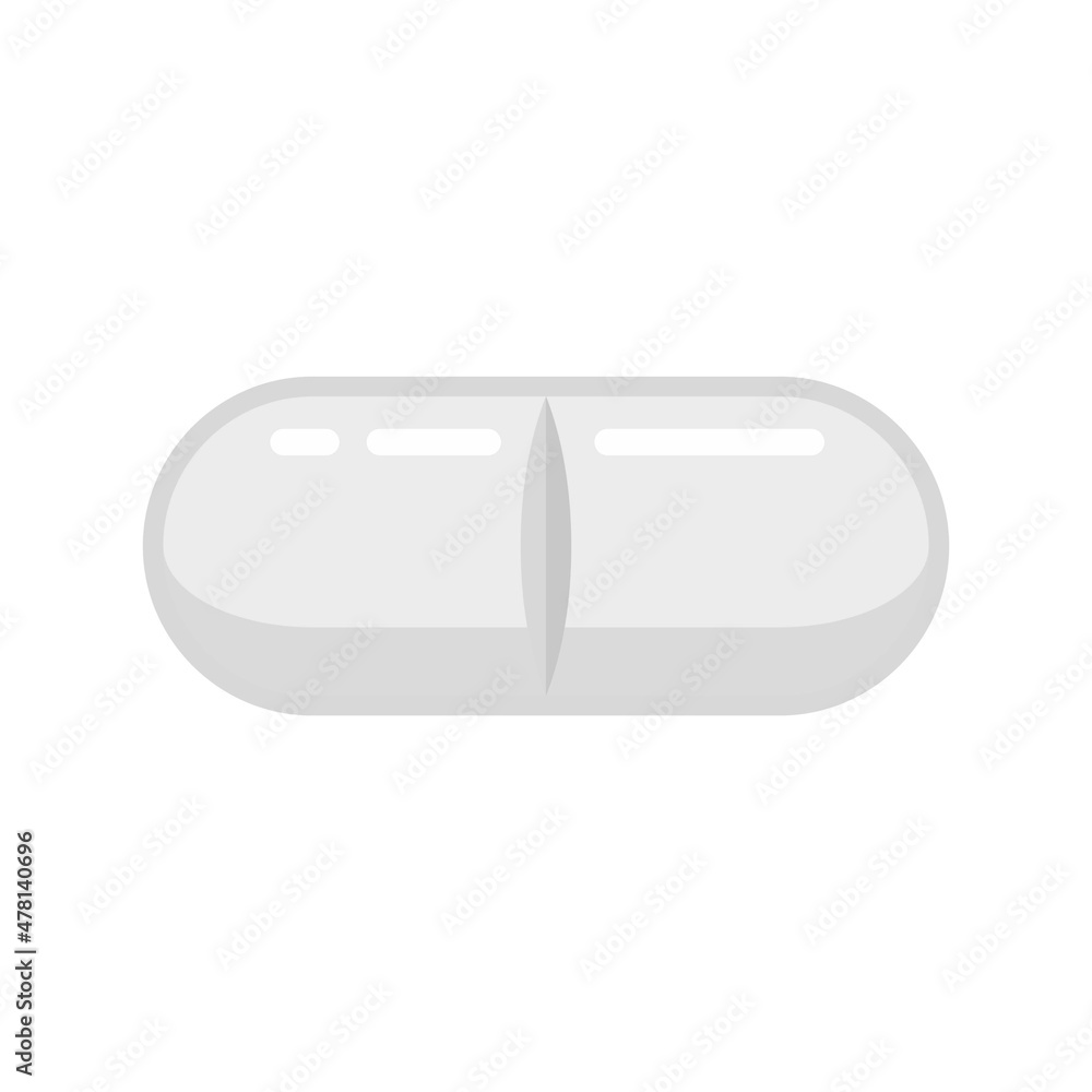 Dose capsule pill icon flat isolated vector Dose capsule pill icon flat isolated vector