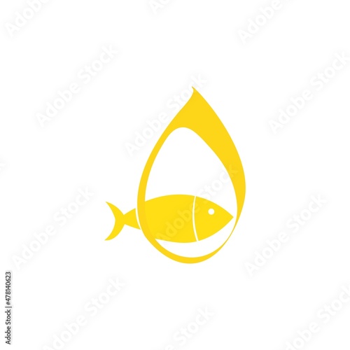Fish oil icon logo vector