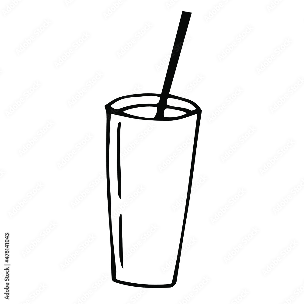 Drink in a paper cup vector illustration, hand drawing doodle Drink in a paper cup vector illustration, hand drawing doodle