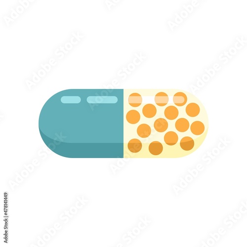 Container pill icon flat isolated vector