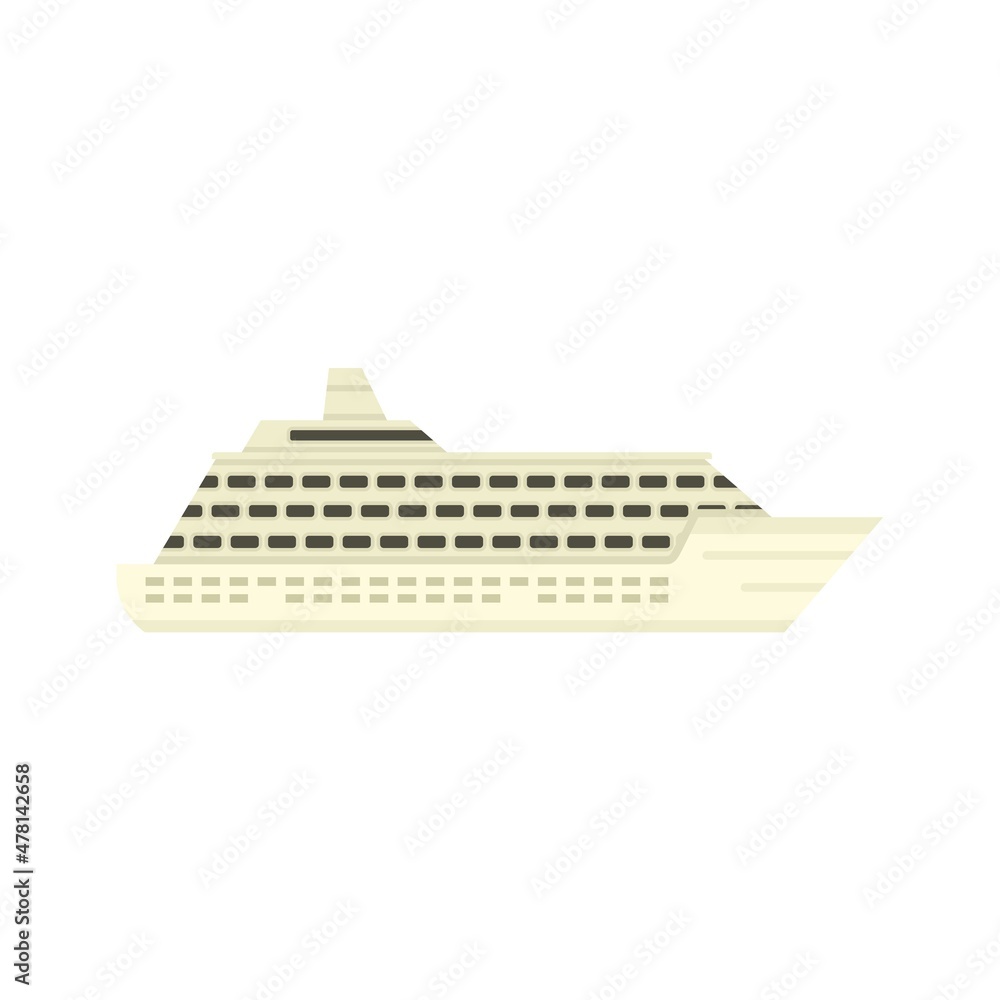 Cruise ship icon flat isolated vector