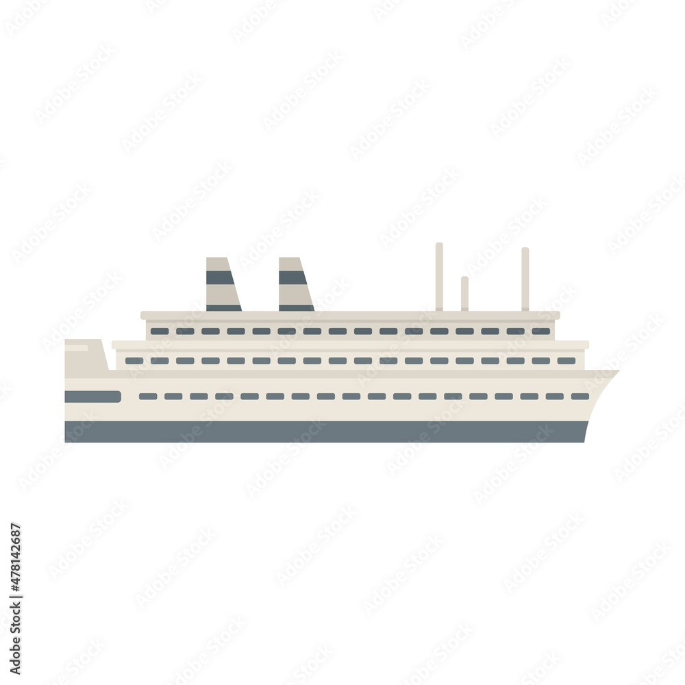 Marine cruise icon flat isolated vector