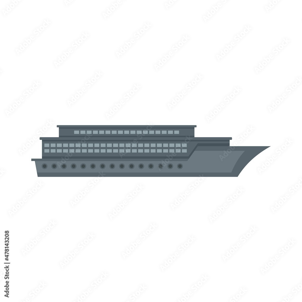 Vacation cruise icon flat isolated vector Vacation cruise icon flat isolated vector