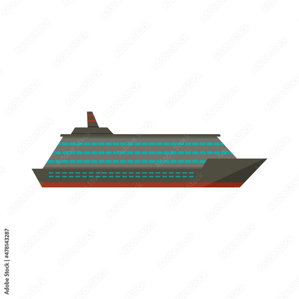 Ocean cruise icon flat isolated vector
