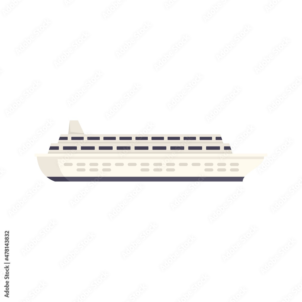 Ocean liner icon flat isolated vector