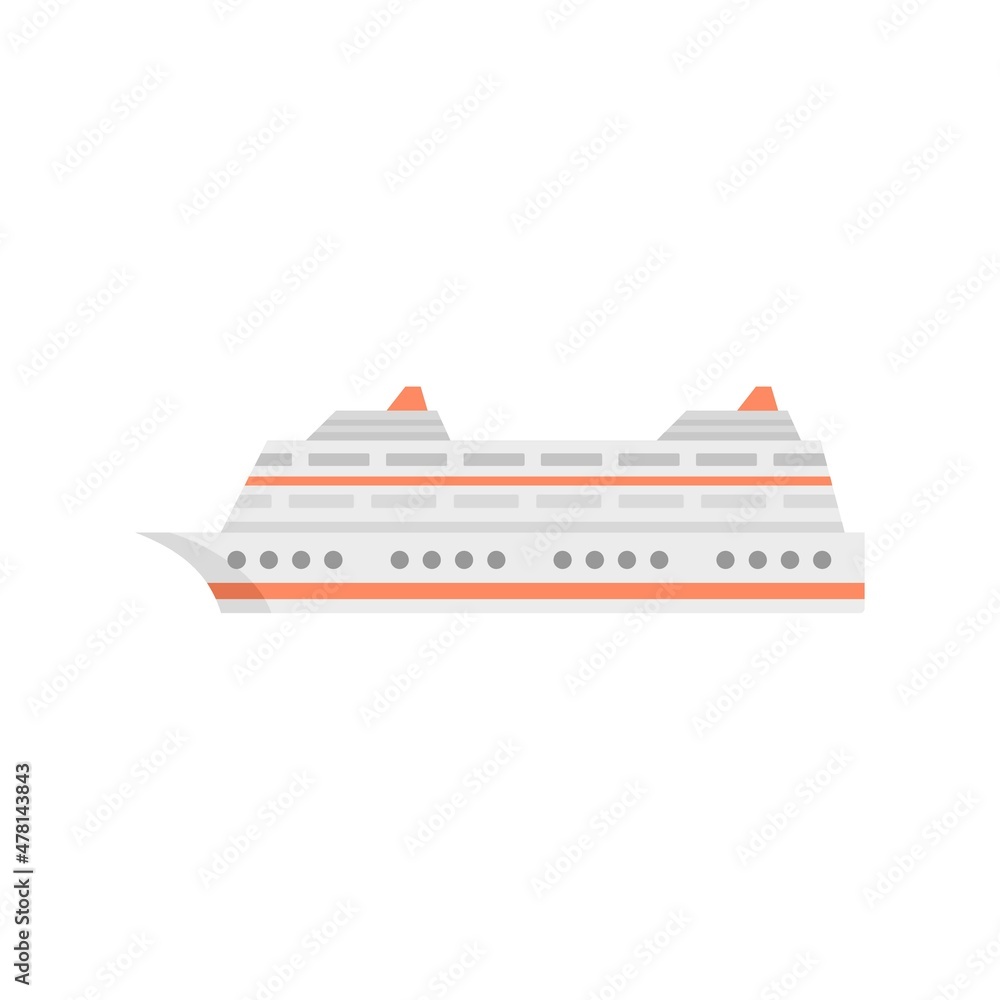 Luxury cruise icon flat isolated vector