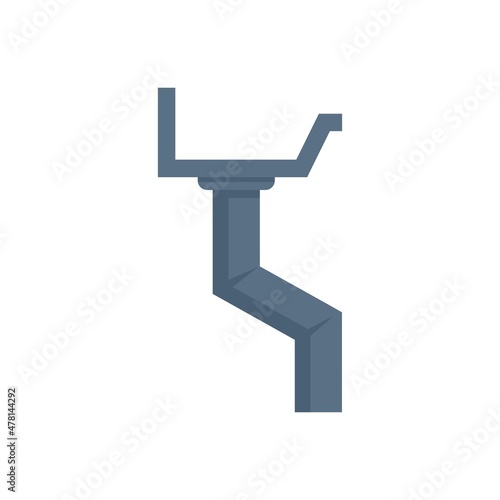 Iron gutter icon flat isolated vector
