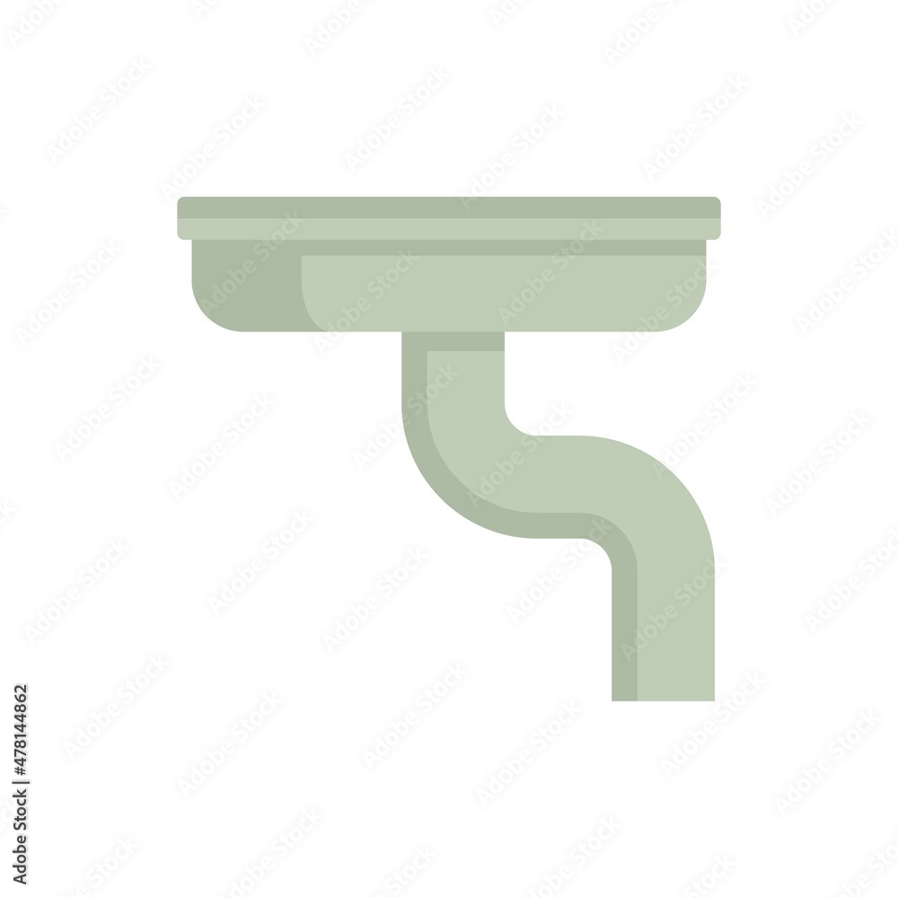 Plastic gutter icon flat isolated vector