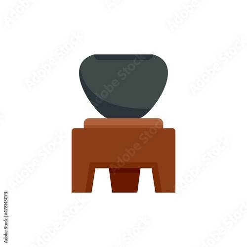 Tea ceremony tools icon flat isolated vector