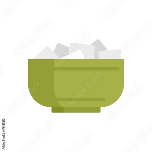 Tea ceremony bowl sugar icon flat isolated vector