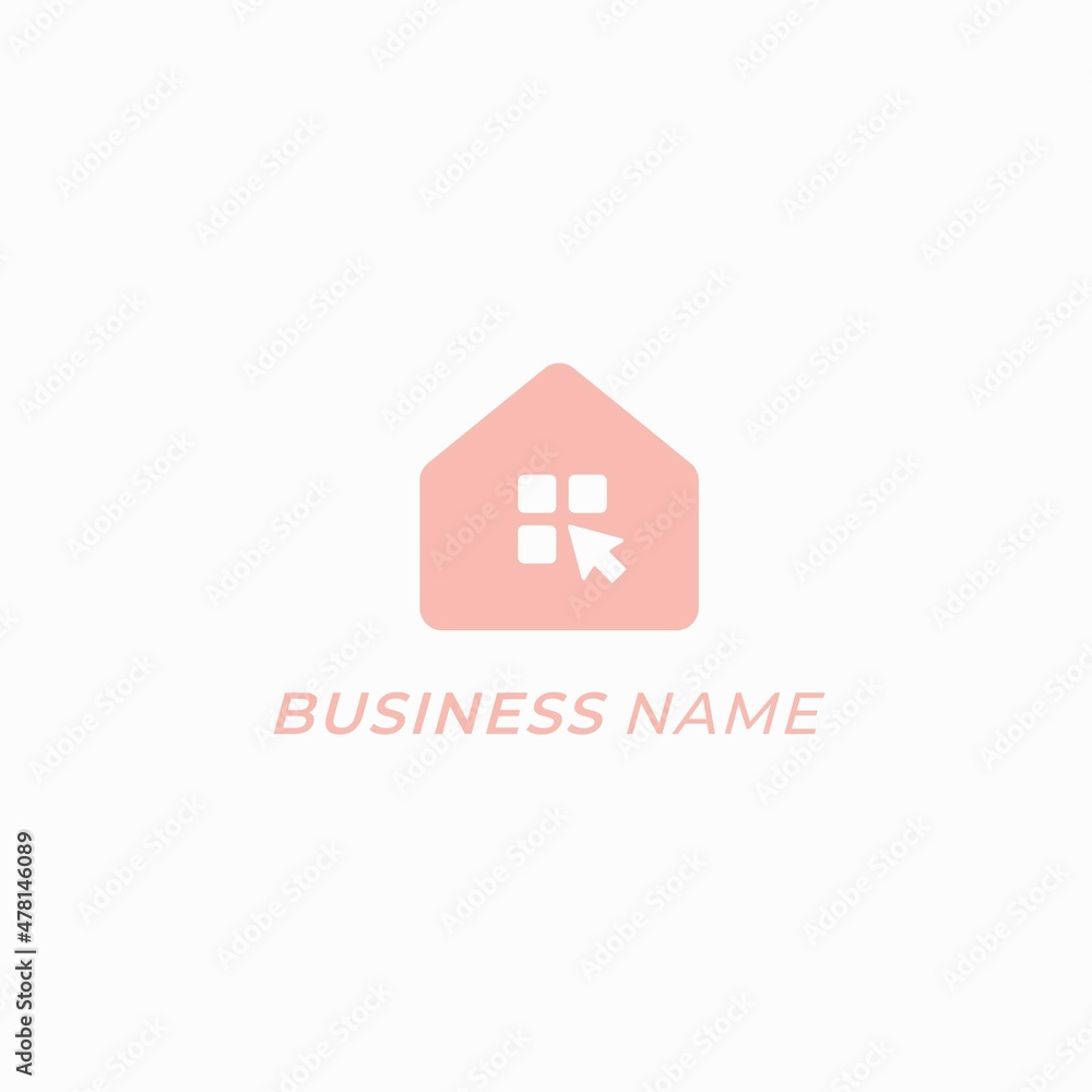 design logo creative home and click mouse design logo creative home and click mouse