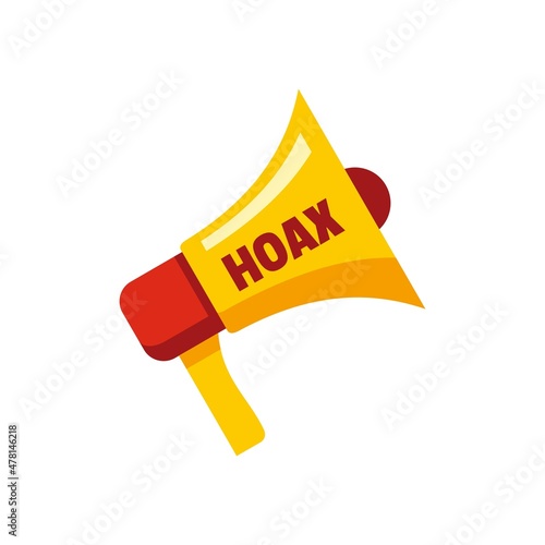 Hoax megaphone icon flat isolated vector