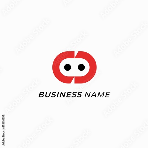 logo face robot and letter C