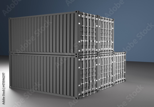 Logistic containers. Gray s...