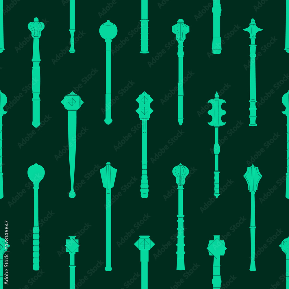 Seamless pattern with ancient battle Maces for your project Seamless pattern with ancient battle Maces for your project
