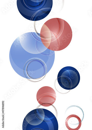 Circle design background with overlapping circles pattern. Banner with colored circles. Vector
