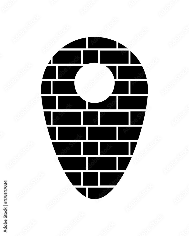 Photo collage frames template inside location place mark. Location icon