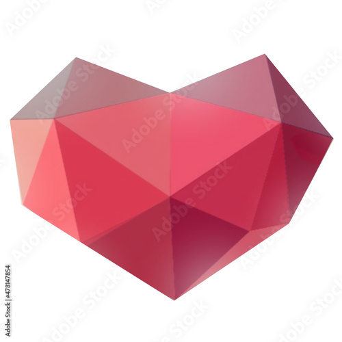 Heart 1-white background 3D Rendering Ilustracion 3D