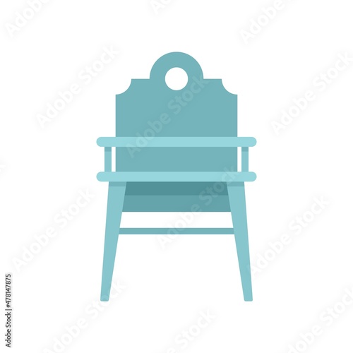 Dinner feeding chair icon flat isolated vector