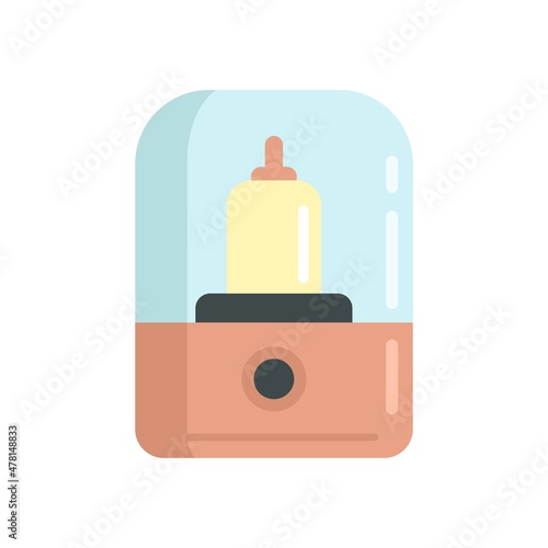 Baby bottle sterilizer icon flat isolated vector