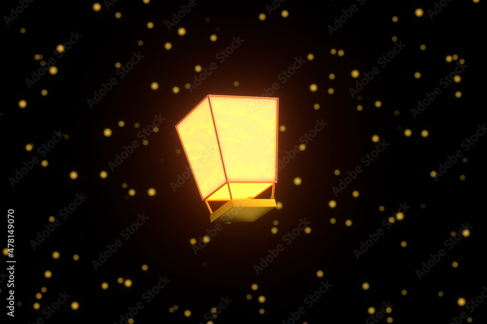 3D rendering Chinese style lantern 3D rendering Chinese style lantern